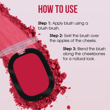 Beauty Berry Dream Matte Blush - 02 Hot Pink, 7g | Lightweight, Silky-Smooth Texture, Ultra Matte Blusher Palette | Highly Pigmented & Blendable Shades, Blusher for Face Makeup